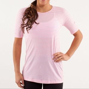 Lululemon | Devotion Pink Striped Tee